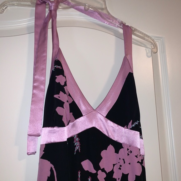 Bebe Asymmetrical Black Floral Dress M - Picture 8 of 14